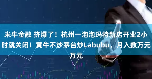 米牛金融 挤爆了！杭州一泡泡玛特新店开业2小时就关闭！黄牛不炒茅台炒Labubu，月入数万元